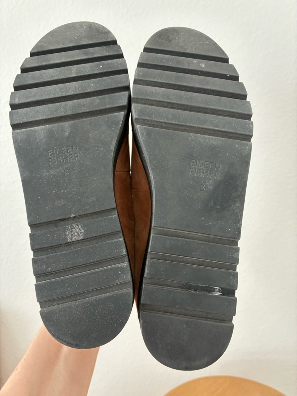 Eileen Fisher Suede Platform Loafers - Picture 8 of 10